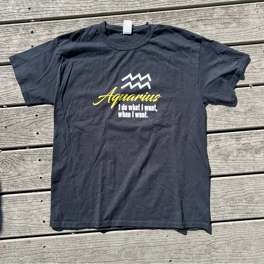 Gildan: 100% Cotton Aquarius T-Shirt. Unisex Size Large.